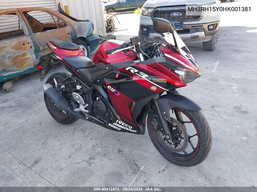 MH3RH15Y0HK001381 2017 Yamaha Yzfr3 A