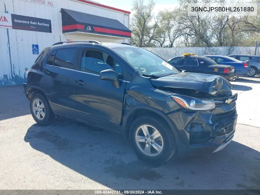 2017 Chev Trax Lt Awd Lt VIN: 3GNCJPSB0HL261880 Lot: 40442731