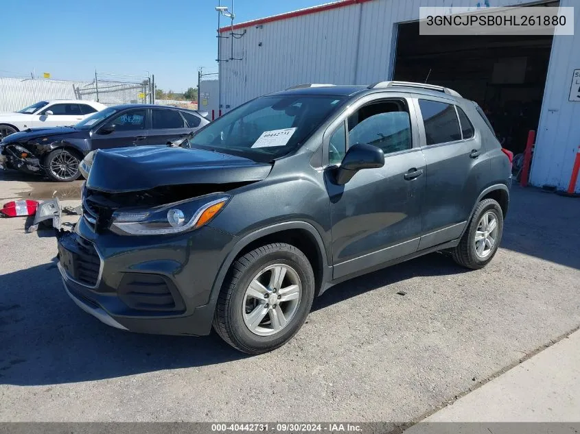 2017 Chev Trax Lt Awd Lt VIN: 3GNCJPSB0HL261880 Lot: 40442731