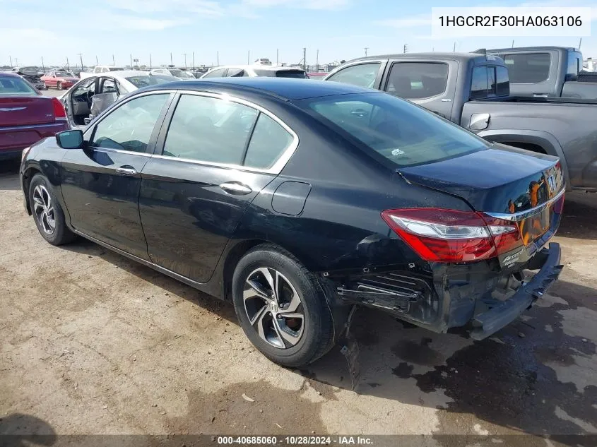 1HGCR2F30HA063106 2017 Hond Accord Sedan Lx W/Co Lx