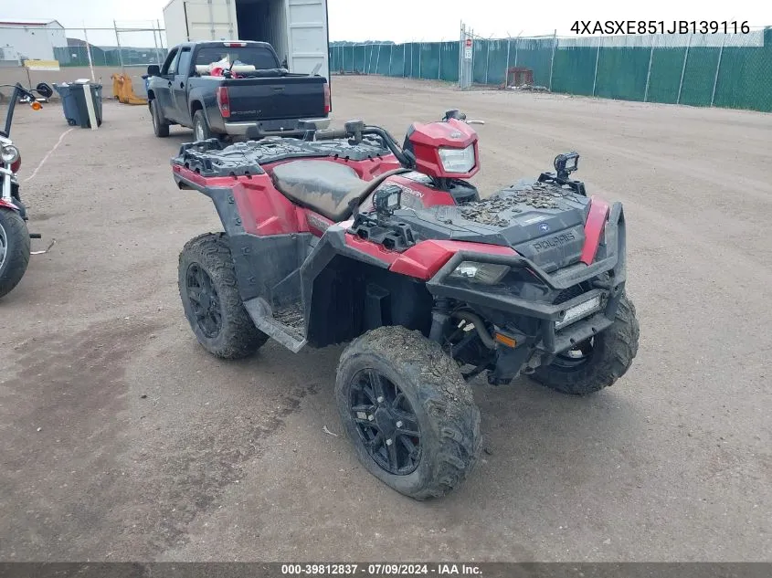 2018 Polaris Sportsman 850 Sp VIN: 4XASXE851JB139116 Lot: 39812837