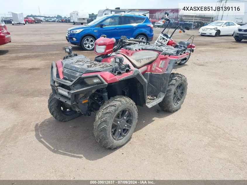 2018 Polaris Sportsman 850 Sp VIN: 4XASXE851JB139116 Lot: 39812837