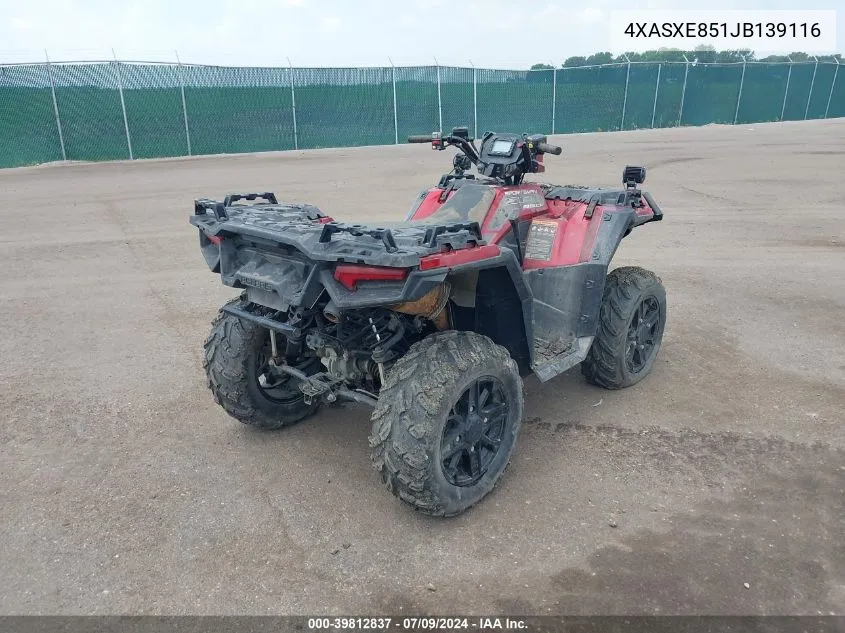 2018 Polaris Sportsman 850 Sp VIN: 4XASXE851JB139116 Lot: 39812837