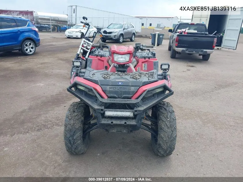 2018 Polaris Sportsman 850 Sp VIN: 4XASXE851JB139116 Lot: 39812837