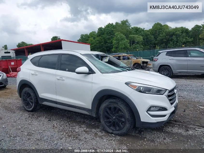 2018 Hyundai Tucson Sel VIN: KM8J3CA40JU743049 Lot: 39861934