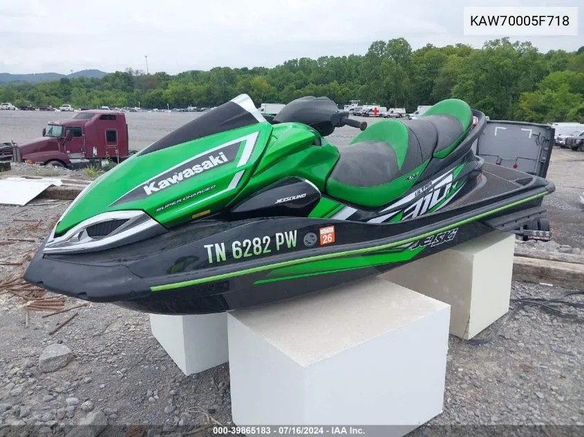 2018 Kawasaki Jetski VIN: KAW70005F718 Lot: 39865183