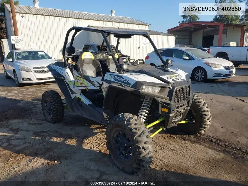 2018 Polaris Rzr Xp 1000 Eps VIN: 3NSVDE996JF402860 Lot: 39893724