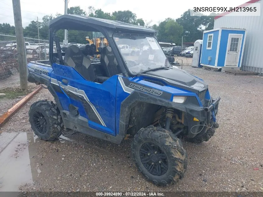 2018 Polaris General 1000 Eps VIN: 3NSRGE99XJH213965 Lot: 39924890