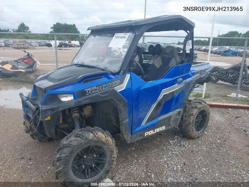 2018 Polaris General 1000 Eps VIN: 3NSRGE99XJH213965 Lot: 39924890