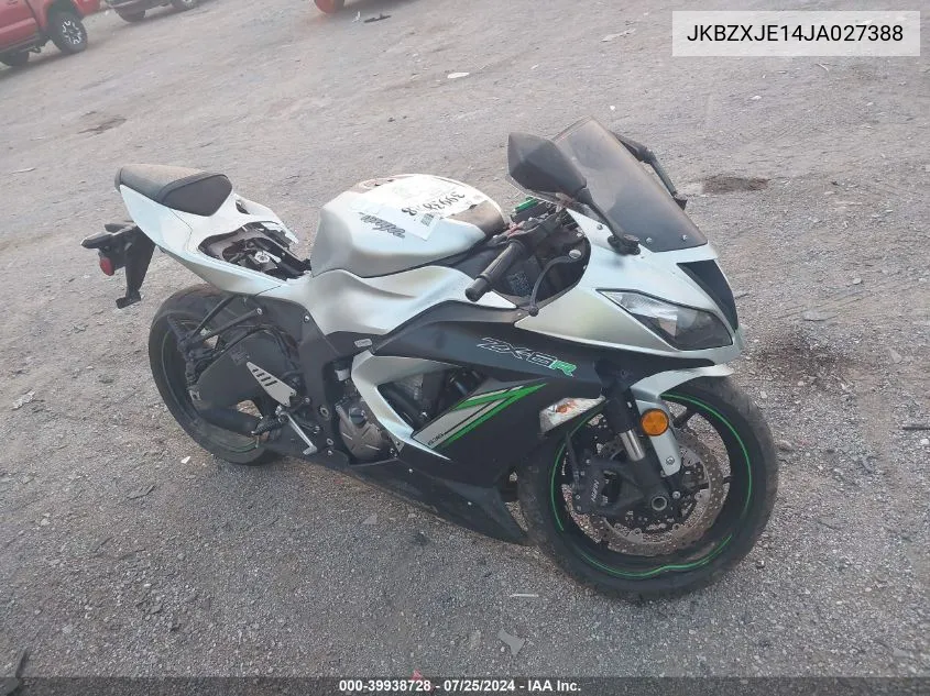 2018 Kawasaki Zx636 E VIN: JKBZXJE14JA027388 Lot: 39938728