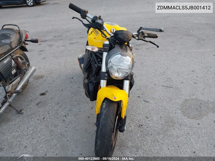 ZDMMACLS5JB001412 2018 Ducati Monster 821