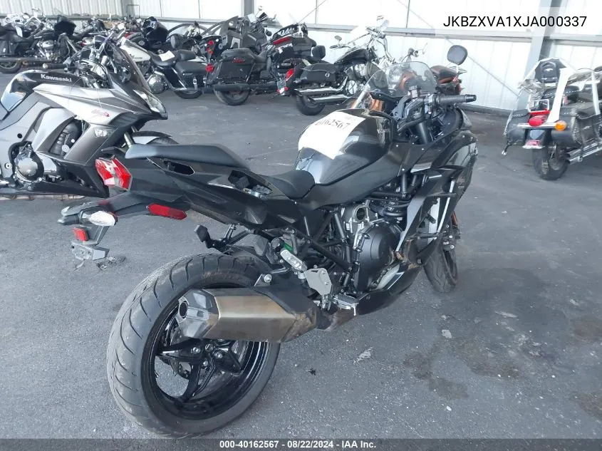 2018 Kawasaki Zx1002 A VIN: JKBZXVA1XJA000337 Lot: 40162567