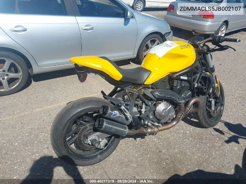 ZDMMACLS5JB002107 2018 Ducati Monster 821