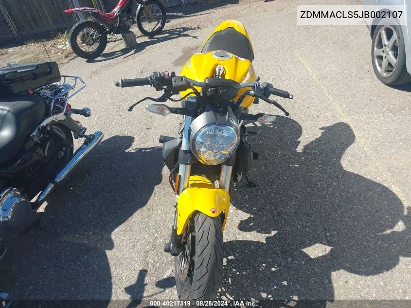 ZDMMACLS5JB002107 2018 Ducati Monster 821