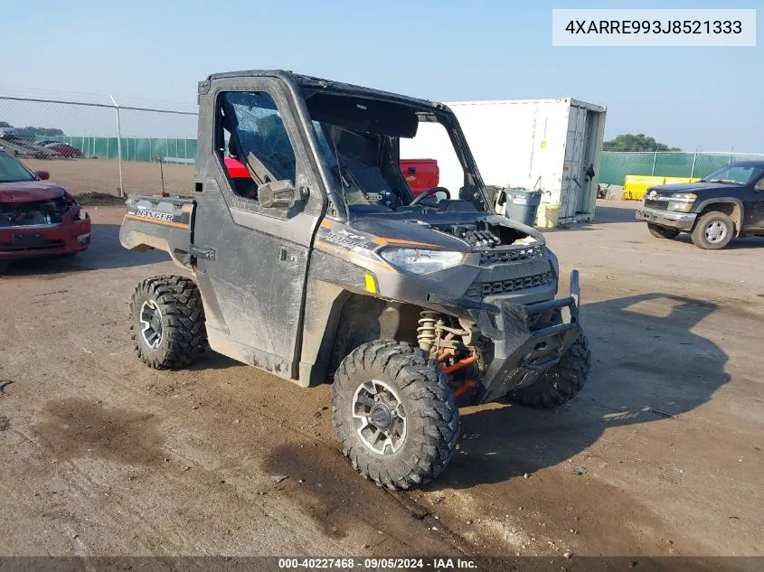 2018 Polaris Ranger Xp 1000 Eps VIN: 4XARRE993J8521333 Lot: 40227468