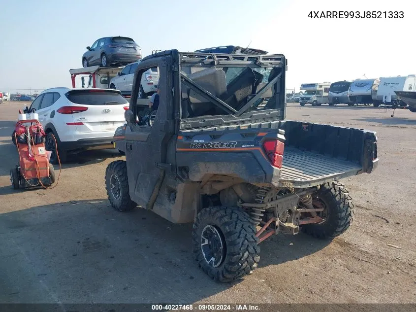 2018 Polaris Ranger Xp 1000 Eps VIN: 4XARRE993J8521333 Lot: 40227468