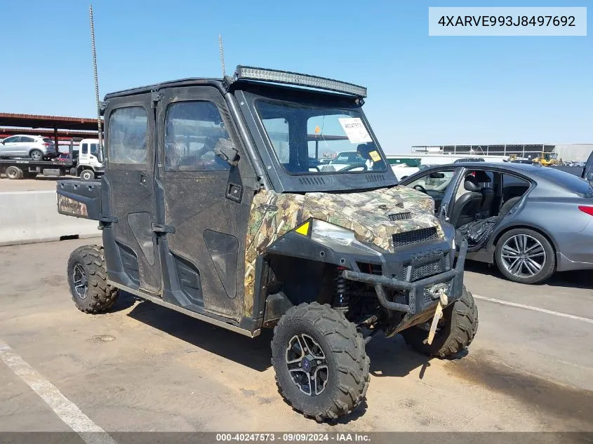 2018 Polaris Ranger Crew Xp 1000 Eps VIN: 4XARVE993J8497692 Lot: 40247573