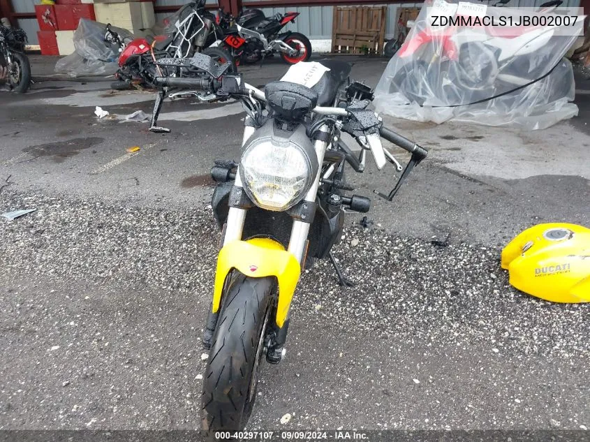 ZDMMACLS1JB002007 2018 Ducati Monster 821