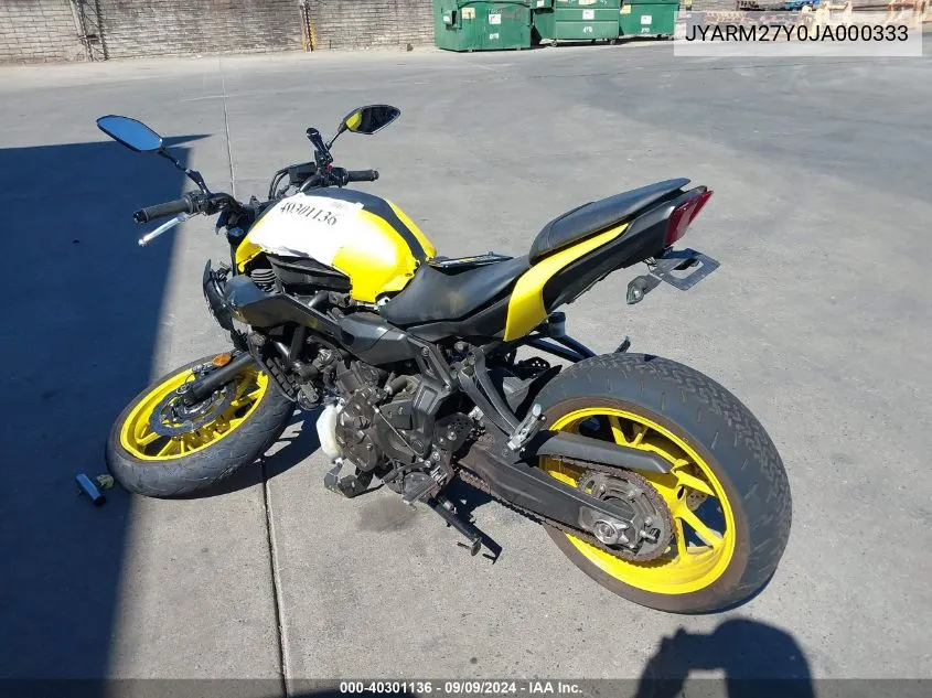 JYARM27Y0JA000333 2018 Yamaha Mt07 C