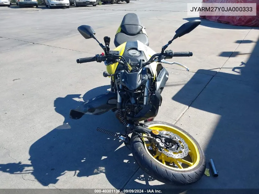 2018 Yamaha Mt07 C VIN: JYARM27Y0JA000333 Lot: 40301136