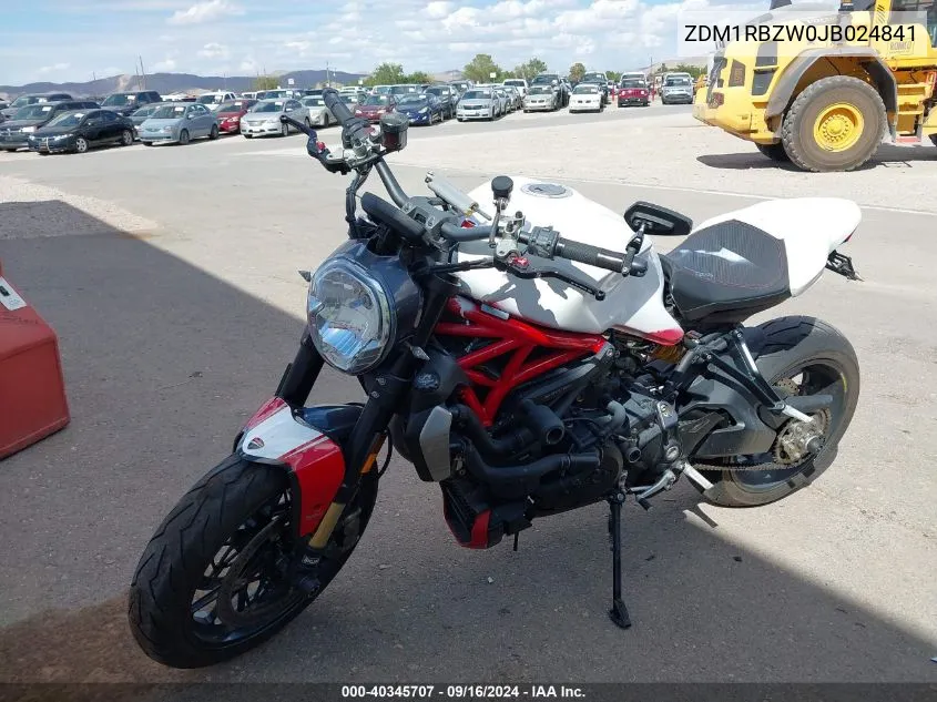 2018 Ducati Monster 1200 R VIN: ZDM1RBZW0JB024841 Lot: 40345707