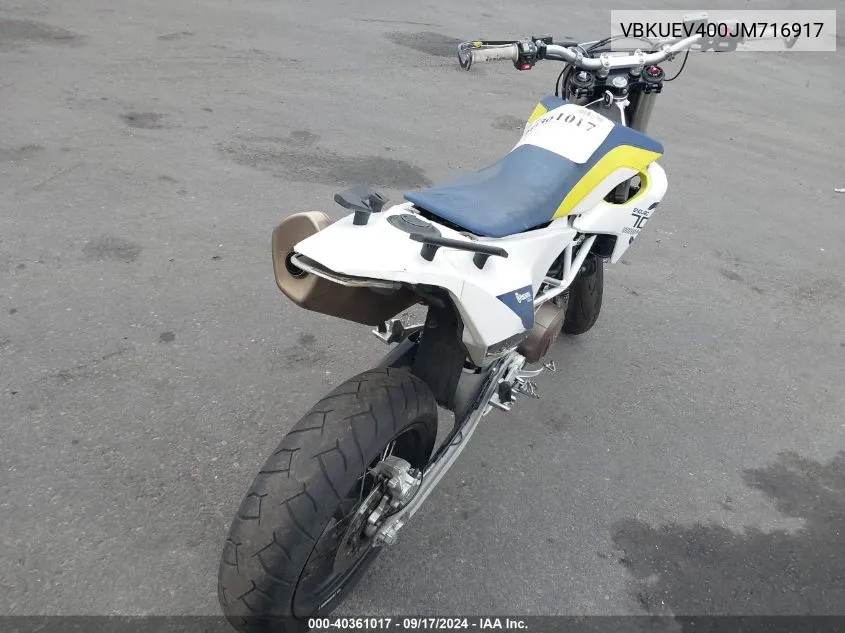 2018 Husqvarna 701 Enduro VIN: VBKUEV400JM716917 Lot: 40361017