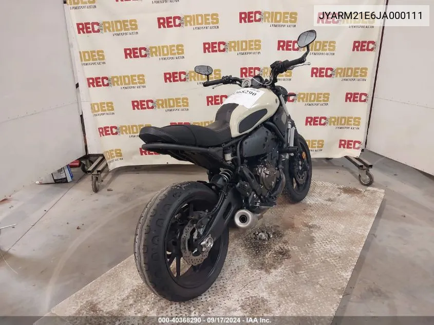 2018 Yamaha Xsr700 VIN: JYARM21E6JA000111 Lot: 40368290