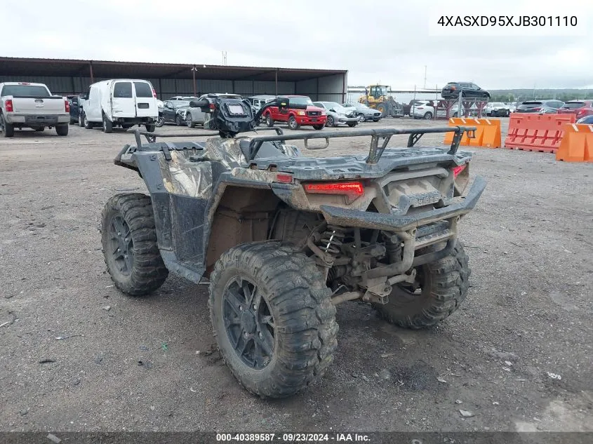 2018 Polaris Sportsman Xp 1000 VIN: 4XASXD95XJB301110 Lot: 40389587