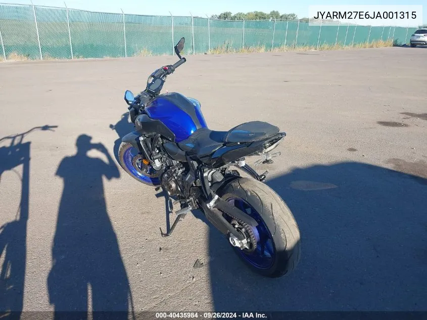 JYARM27E6JA001315 2018 Yamaha Mt07