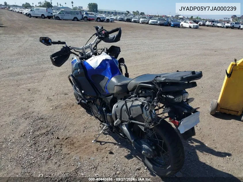 2018 Yamaha Xt1200Ze VIN: JYADP05Y7JA000239 Lot: 40440695