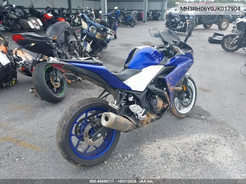 2018 Yamaha Yzfr3 VIN: MH3RH06Y0JK017904 Lot: 40480717