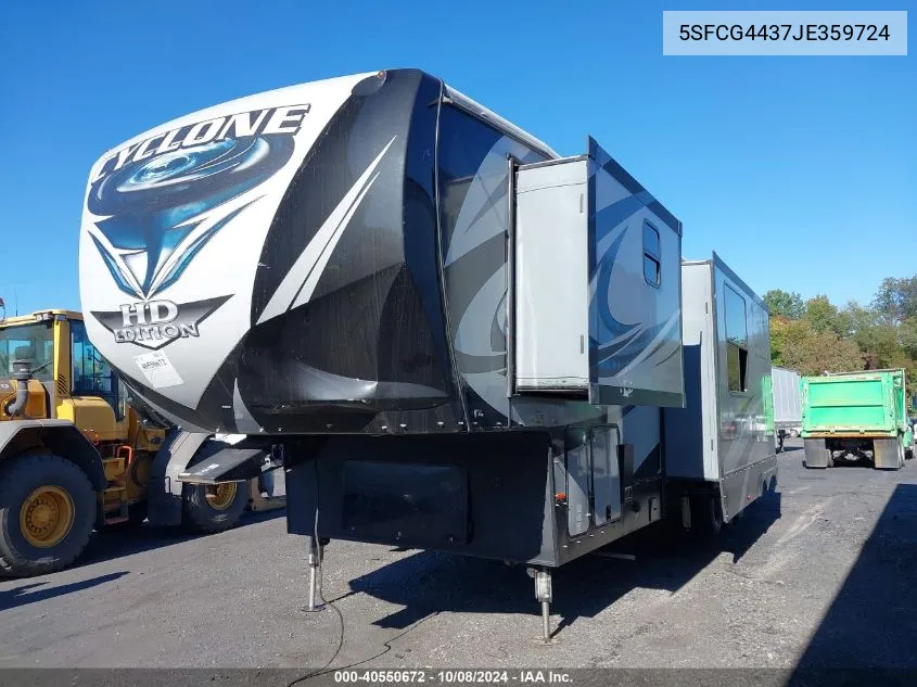 2018 Cyclone 4005 VIN: 5SFCG4437JE359724 Lot: 40550672