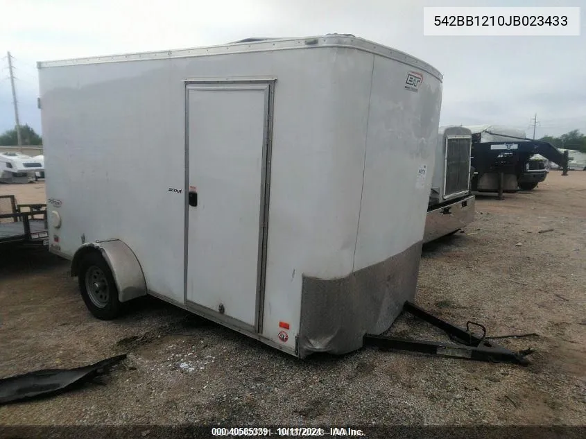 2018 Bravo Trailers Sc612Sa VIN: 542BB1210JB023433 Lot: 40585339