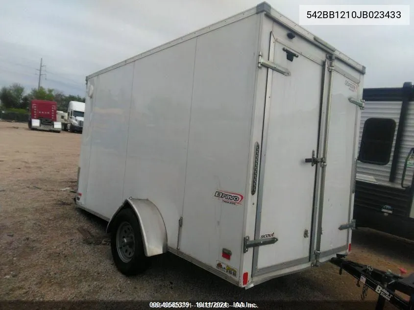 2018 Bravo Trailers Sc612Sa VIN: 542BB1210JB023433 Lot: 40585339