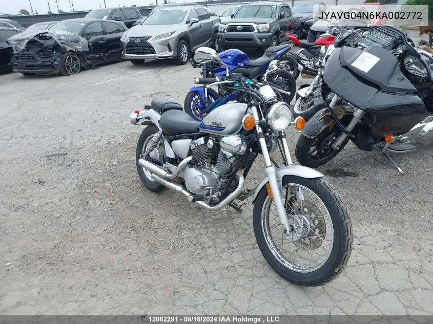 2019 Yamaha Xv250 VIN: JYAVG04N6KA002772 Lot: 12062291