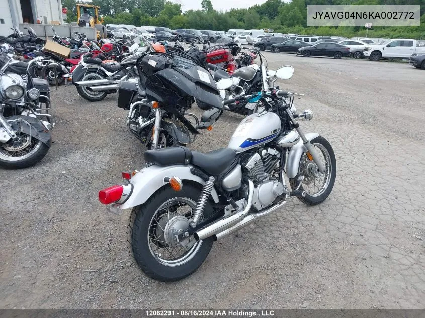 2019 Yamaha Xv250 VIN: JYAVG04N6KA002772 Lot: 12062291