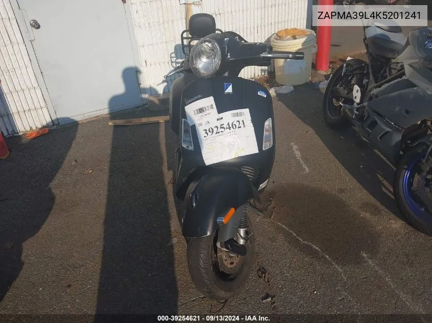 2019 Vespa Gts 300 Super VIN: ZAPMA39L4K5201241 Lot: 39254621