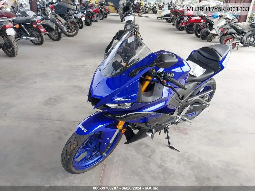 2019 Yamaha Yzfr3 VIN: MH3RH17Y5KK001333 Lot: 39768787