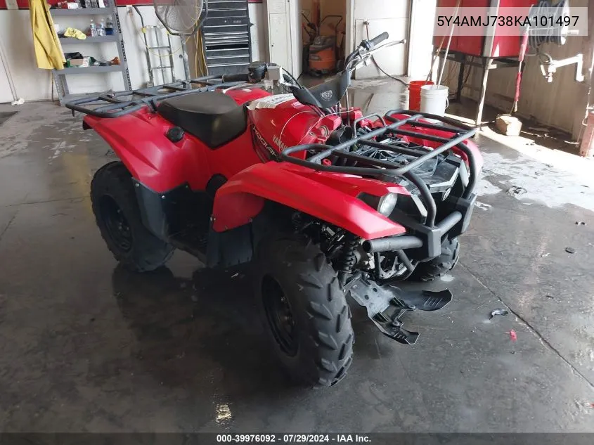 2019 Yamaha Yfm700 VIN: 5Y4AMJ738KA101497 Lot: 39976092