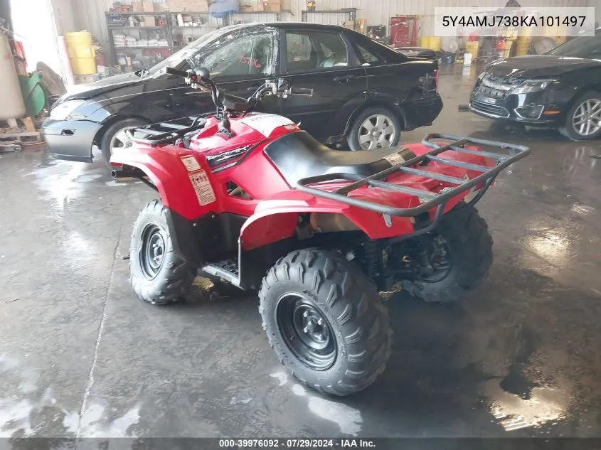 2019 Yamaha Yfm700 VIN: 5Y4AMJ738KA101497 Lot: 39976092