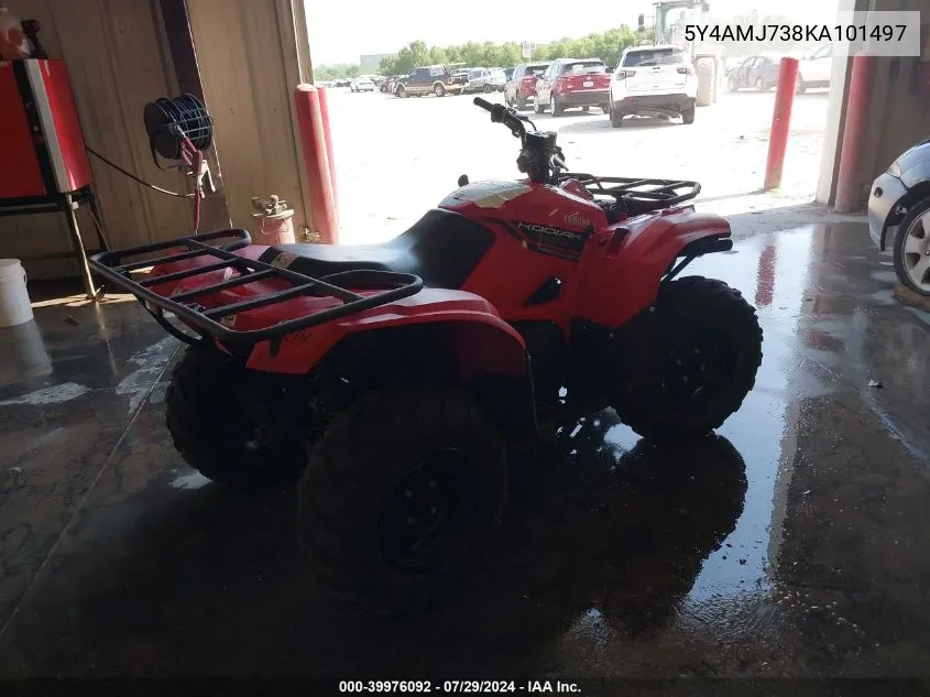 2019 Yamaha Yfm700 VIN: 5Y4AMJ738KA101497 Lot: 39976092