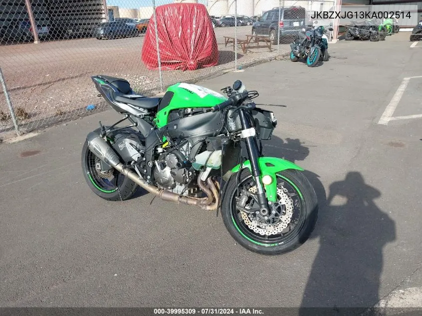 2019 Kawasaki Zx636 K VIN: JKBZXJG13KA002514 Lot: 39995309