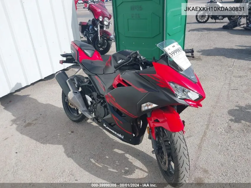 2019 Kawasaki Ex400 VIN: JKAEXKH10KDA30831 Lot: 39998305