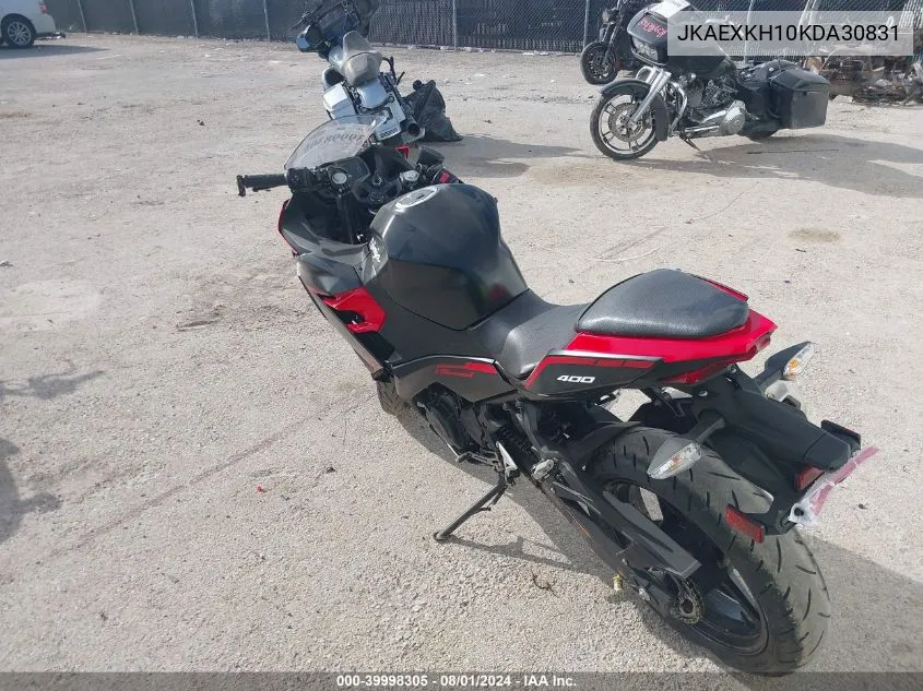 2019 Kawasaki Ex400 VIN: JKAEXKH10KDA30831 Lot: 39998305