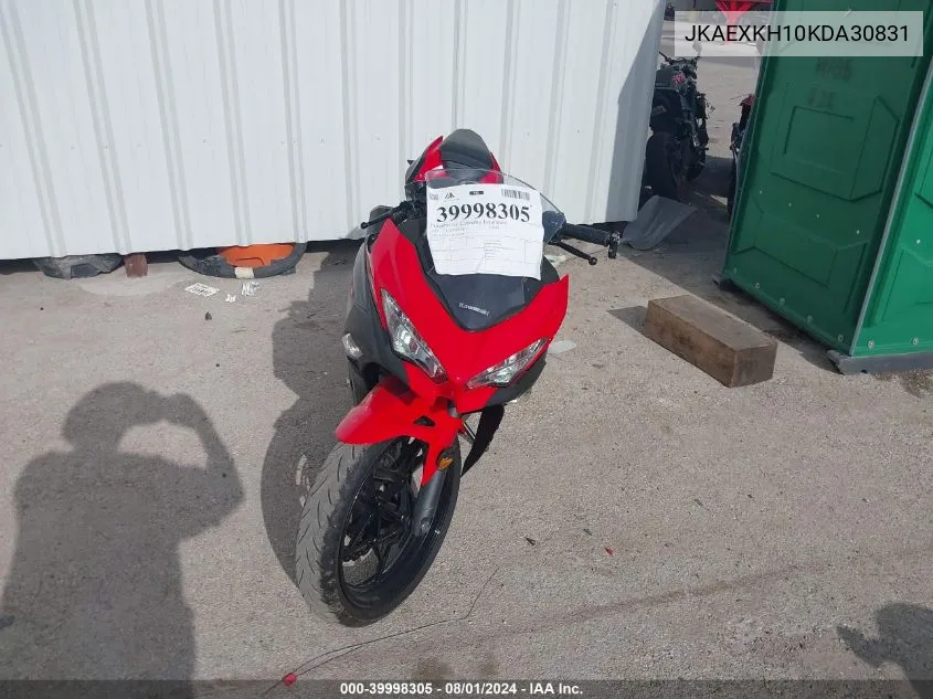 2019 Kawasaki Ex400 VIN: JKAEXKH10KDA30831 Lot: 39998305