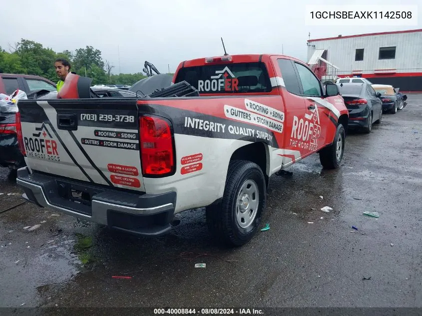 2019 Chevrolet Colorado Wt VIN: 1GCHSBEAXK1142508 Lot: 40008844