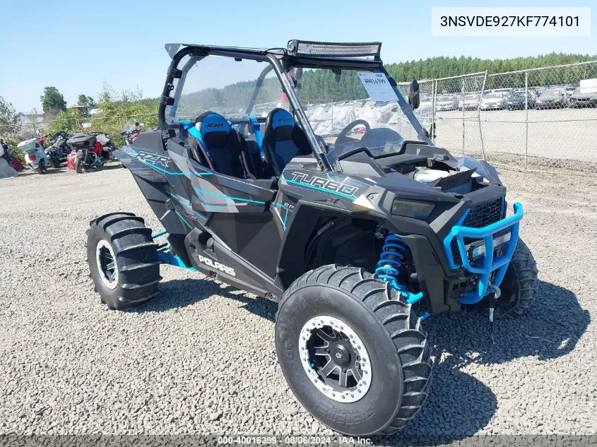 2019 Polaris Rzr Xp Turbo Eps VIN: 3NSVDE927KF774101 Lot: 40016399