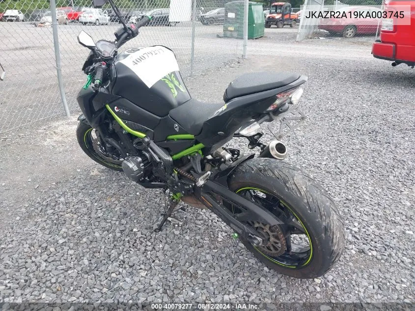 2019 Kawasaki Zr900 VIN: JKAZR2A19KA003745 Lot: 40079277