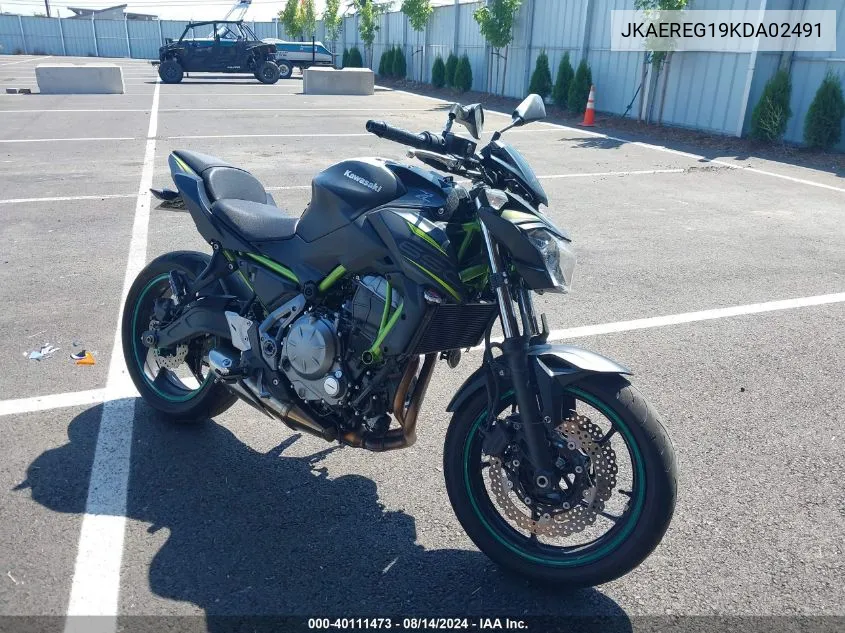 2019 Kawasaki Er650 G VIN: JKAEREG19KDA02491 Lot: 40111473