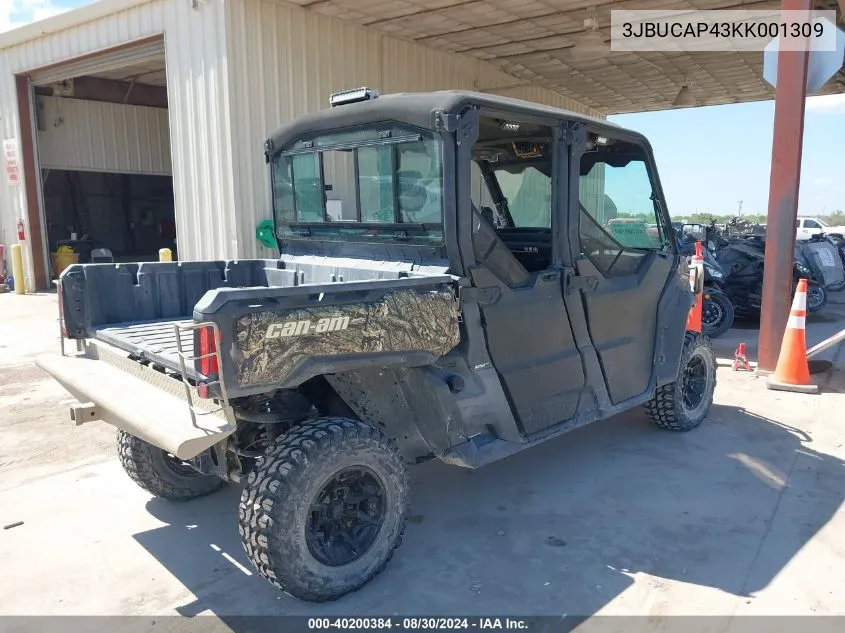 2019 Can-Am Defender Max VIN: 3JBUCAP43KK001309 Lot: 40200384